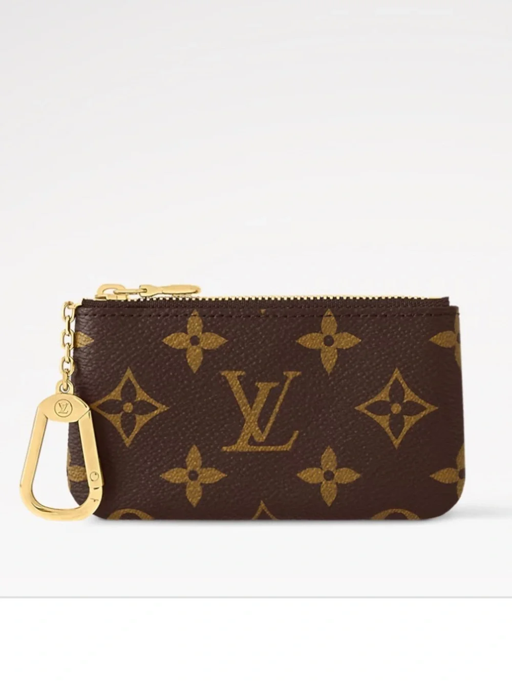 Louis Vuitton Monogram Brown Key Pouch with Gold Hardware